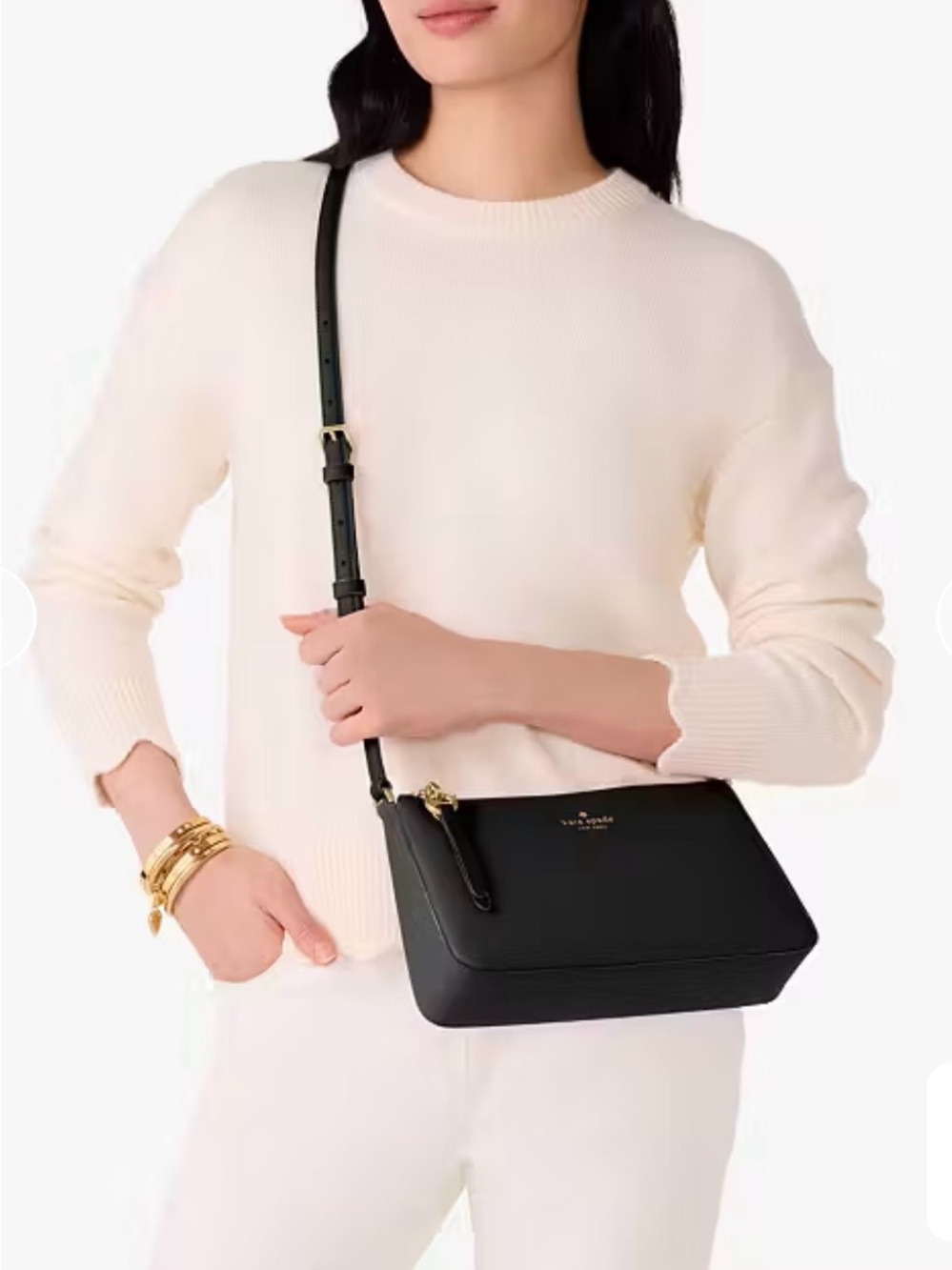 kate spade NWT Black Leather Convertible Crossbody Bag Purse